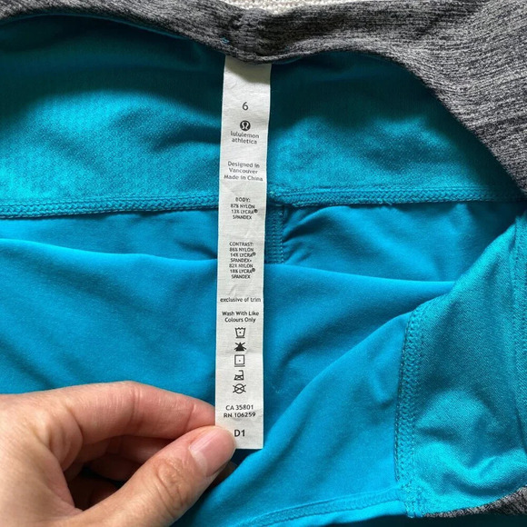NWT LULULEMON Spirit Tank Blue and Heathered Dark Grey Full Length Size 6 - Picture 9 of 9